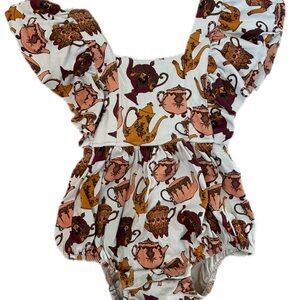 Kate Quinn Ruffle strap papaya Teapot Print bubble